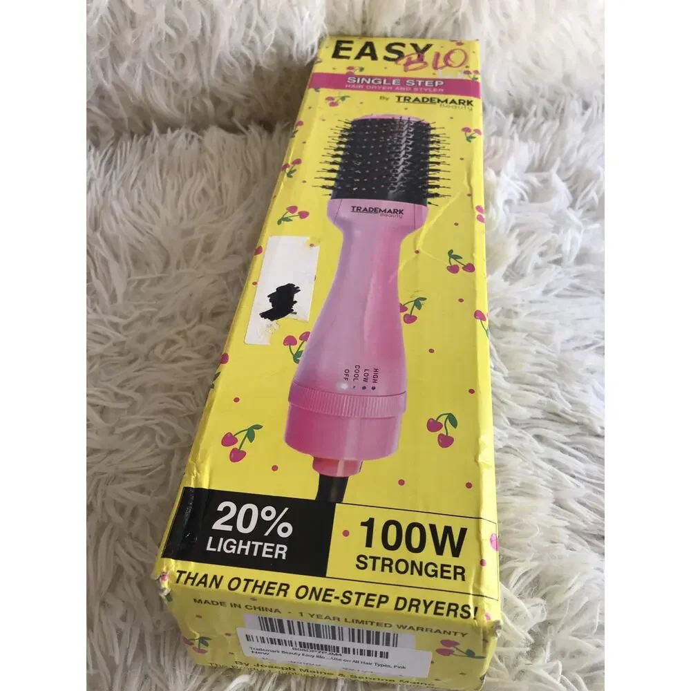 Trademark Beauty Easy Blo Brush Dryer 2in Ionic 1200W 3 Heat/3 Speed Pink